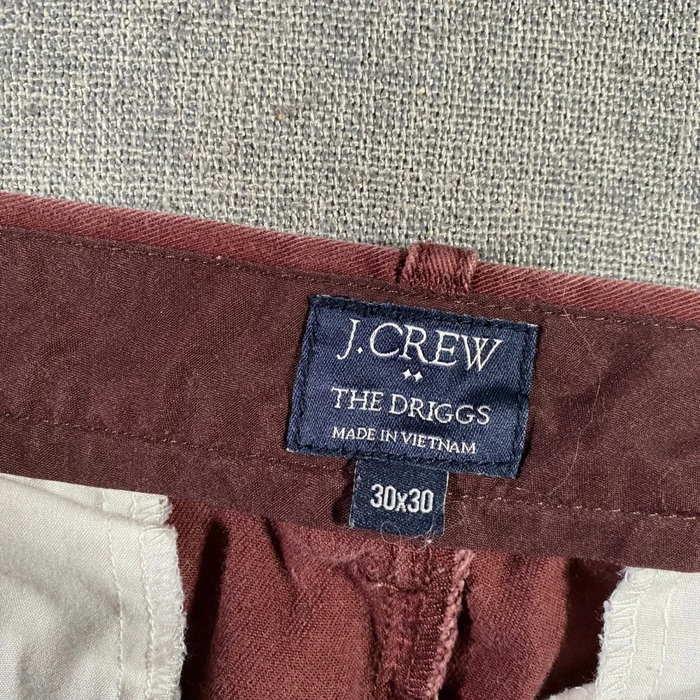 J Crew The‎ Driggs Chino Pants Burgundy Flat Front Men Size 30x30